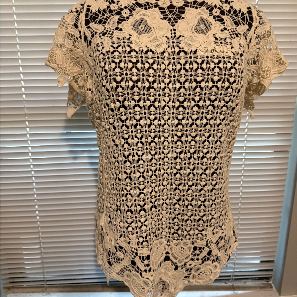 Elegant Cream Lace Women Top